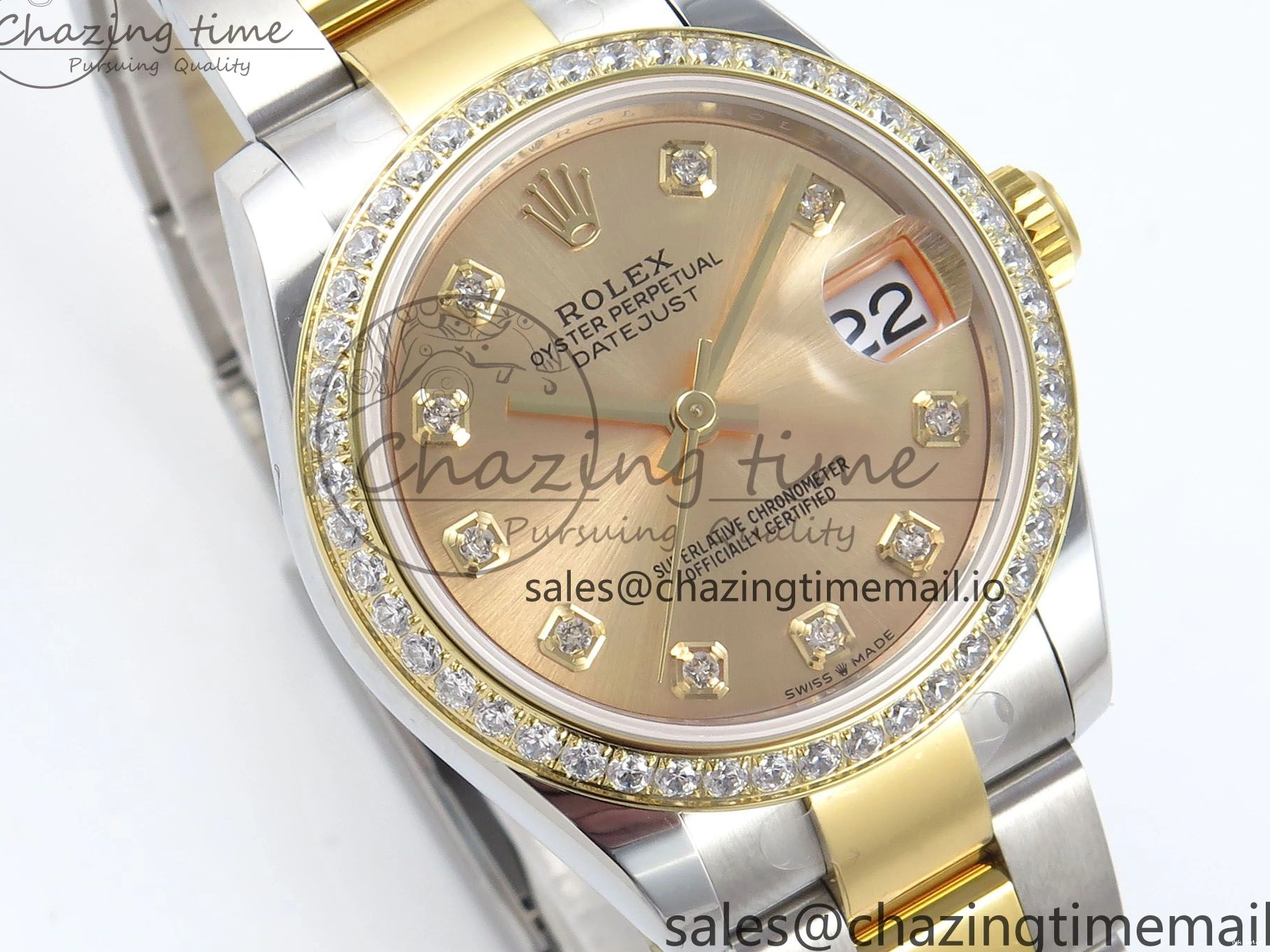 Diamonds Bezel ETA Oyster Best DateJust YG Edition Diamonds 904L 31 1:1 SS on Dial ARF 278383RBR Steel 2688 Bracelet YG 0518